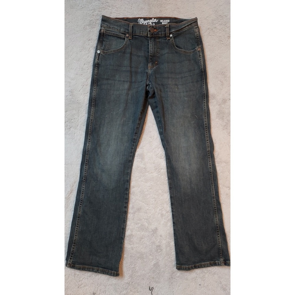 Wrangler Retro Jeans Mens 32x31 Relaxed Boot Cut Denim Faded Blue Rodeo Rancher